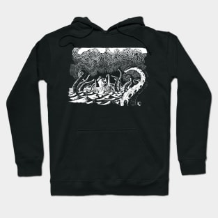 Pirate kraken white art Hoodie